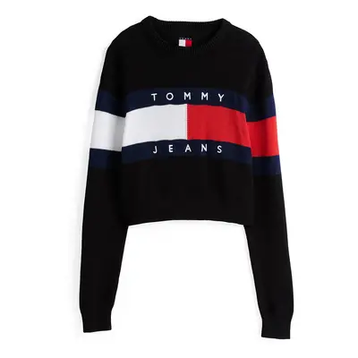 Tommy Jeans Pulóver tengerészkék / piros / fekete / fehér