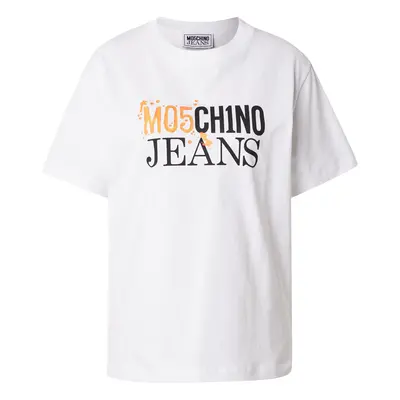 Moschino Jeans Póló narancs / fekete / fehér