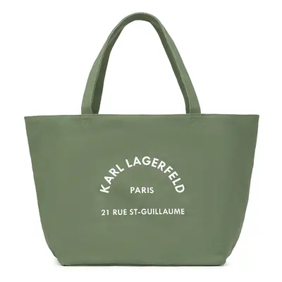 Karl Lagerfeld Shopper táska 'Rue St-Guillaume' khaki / piszkosfehér