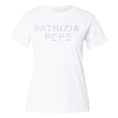 PATRIZIA PEPE Póló 'MAGLIA' ezüst / fehér