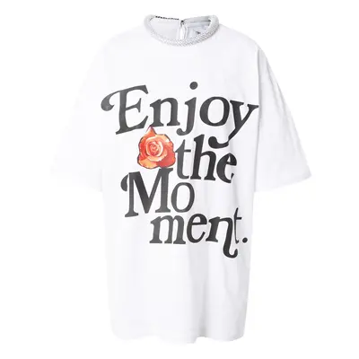 3.1 Phillip Lim Póló 'ENJOY THE MOMENT' piros / fekete / fehér