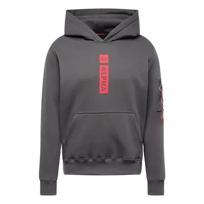 ALPHA INDUSTRIES Tréning póló sötétszürke / gránátalma