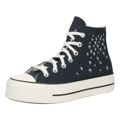 CONVERSE Magas szárú sportcipők 'CHUCK TAYLOR ALL STAR LIFT' sötétkék / ezüst / piszkosfehér