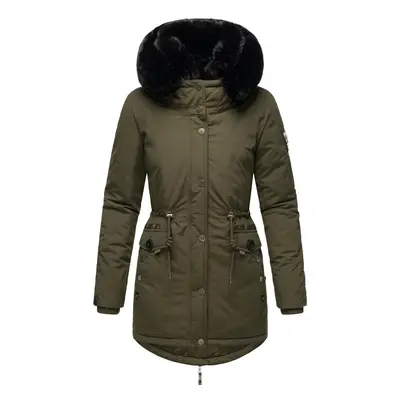 NAVAHOO Téli parka 'Sweety Deluxe' khaki / fekete