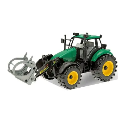 Zöld traktor karmos munkakarral, 25 cm-es