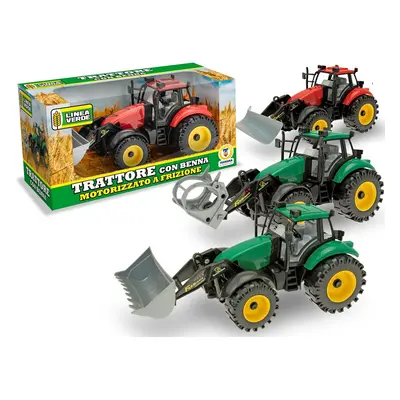 Traktor munkakarral - piros karmos 25 cm-es