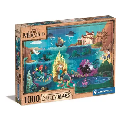 Clementoni - Disney történet térkép - A Kis Hableány puzzle 1000 db-os