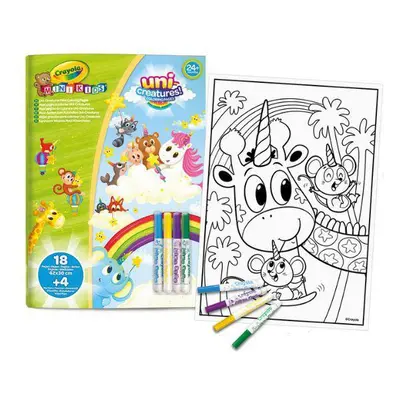 Crayola - Mini Kids maxi kifestő és filctoll készlet - Állatkornis