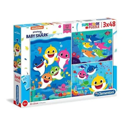 Baby Shark 3x48 db-os puzzle - Clementoni