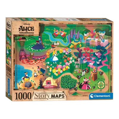 Clementoni - Disney történet térkép - Alice Csodaország puzzle 1000 db-os