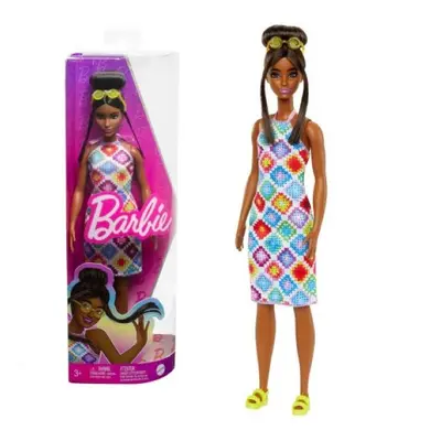 Barbie Fashionista baba - Kontyos barna hajú sárga szemüveggel