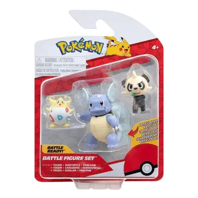 Pokémon játékfigura szett 3 db-os: Togepi - Pancham - Wartortle